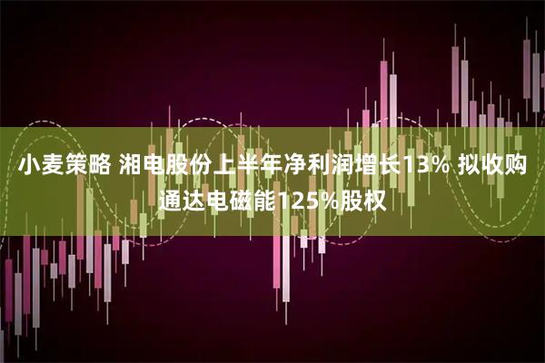 小麦策略 湘电股份上半年净利润增长13% 拟收购通达电磁能125%股权