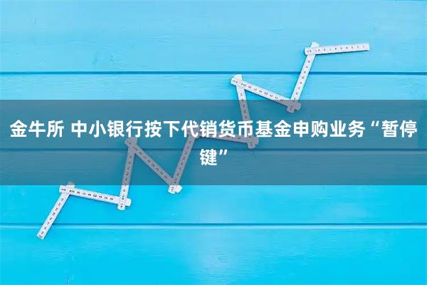 金牛所 中小银行按下代销货币基金申购业务“暂停键”